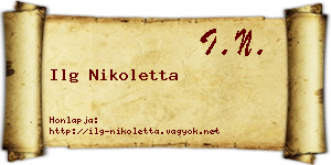 Ilg Nikoletta névjegykártya